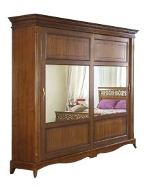 Armadio 2 porte scorrevoli classico legno noce bassano 273x69x259