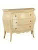 MOBILI 2G - Cassettiera sagomata 3 cassetti legno avorio anticato 116x42X85 vista frontale