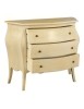 MOBILI 2G - Cassettiera sagomata 3 cassetti legno avorio anticato 116x42X85 vista frontale