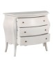 MOBILI 2G - Cassettiera sagomata 3 cassetti legno shabby bianco anticato 116x42X85 vista frontale