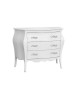 MOBILI 2G - Cassettiera sagomata 3 cassetti legno shabby bianco 116x45X85 vista frontale