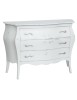 MOBILI 2G - Cassettiera 3 cassetti bombata legno shabby bianco consumato 116x45x85 vista frontale