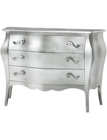 MOBILI 2G - Comò 3 cassetti bombato 116*45*85 ARGENTO (1914) vista frontale