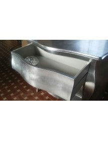 MOBILI 2G - Como' Bombato Legno Foglia argento Maniglie Swarovski 116x45x85