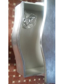 MOBILI 2G - Comò Bombato Legno Foglia argento Maniglie Swarovski 116x45x85