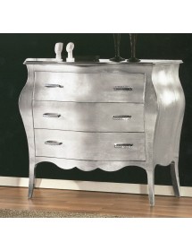 MOBILI 2G - Como' Bombato Legno Foglia argento Maniglie Swarovski 116x45x85