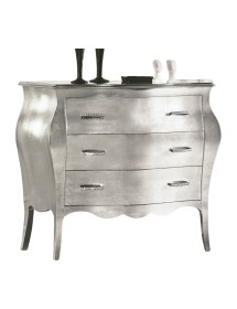 MOBILI 2G - Como' Bombato Legno Foglia argento Maniglie Swarovski 116x45x85