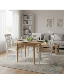 Sedia legno bianca classica imbottita stoffa  44x46x96