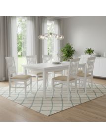 Sedia legno bianca classica imbottita stoffa  44x46x96