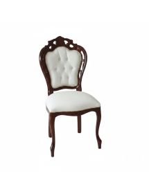 Sedia classica legno capitoneè imbottita ecopelle vari colori 56x50x110