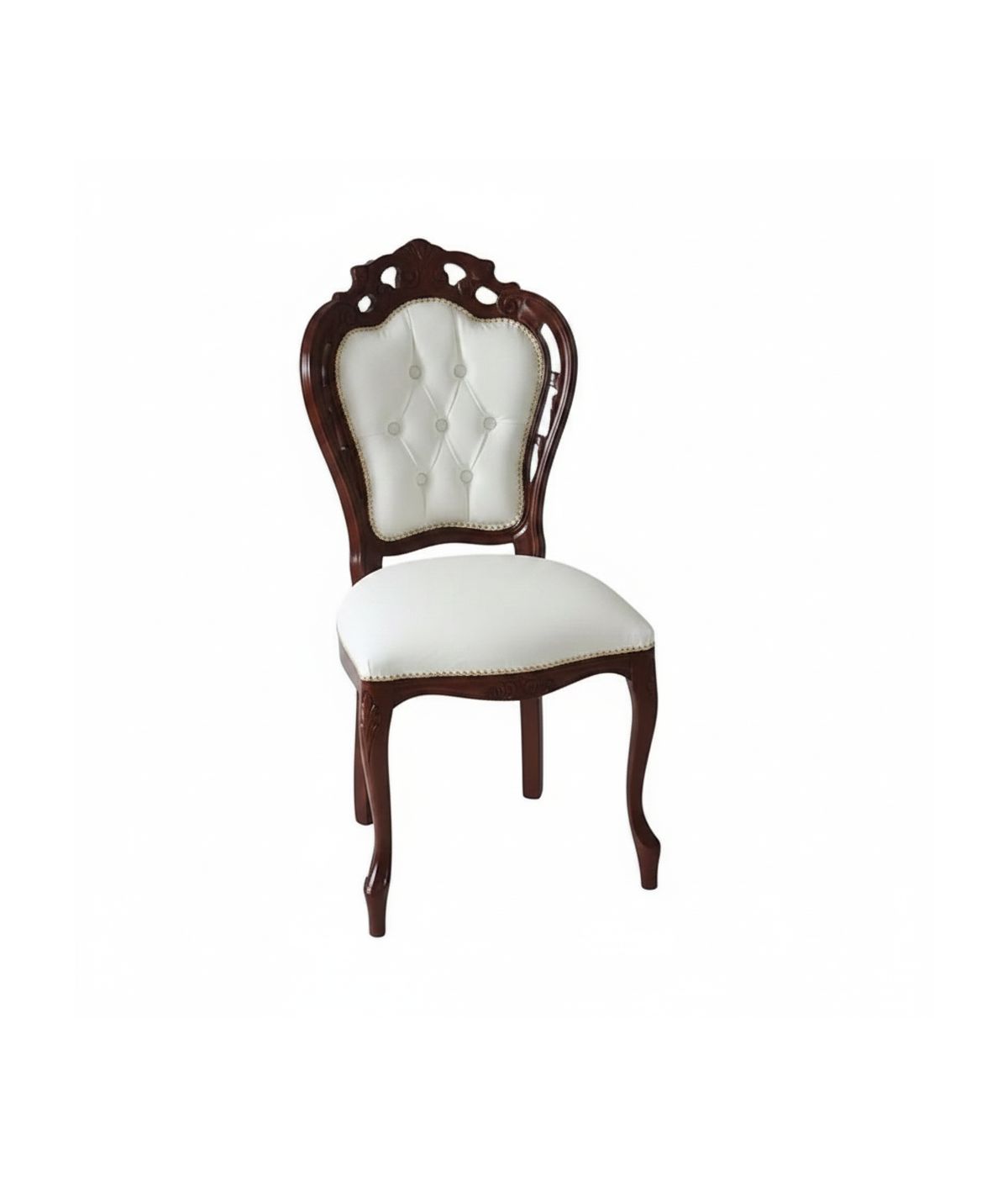 Sedia classica legno capitoneè imbottita ecopelle vari colori 56x50x110