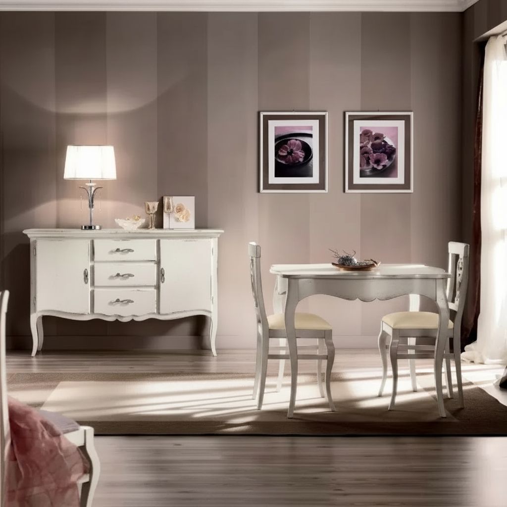 Soggiorno Provenzale Legno bianco consumato shabby