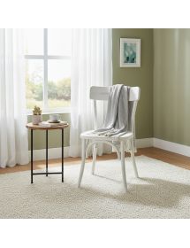 Set 2 sedie in legno bianco effetto shabby