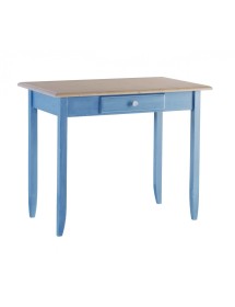 MOBILI 2G - SCRIVANIA 1 CASSETTO LEGNO LACCATO AZZURRO 99X61X80