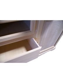 DISPENSA IN LEGNO 7 CASSETTI 3 PORTE GREZZO L.120 P.52 H.220
