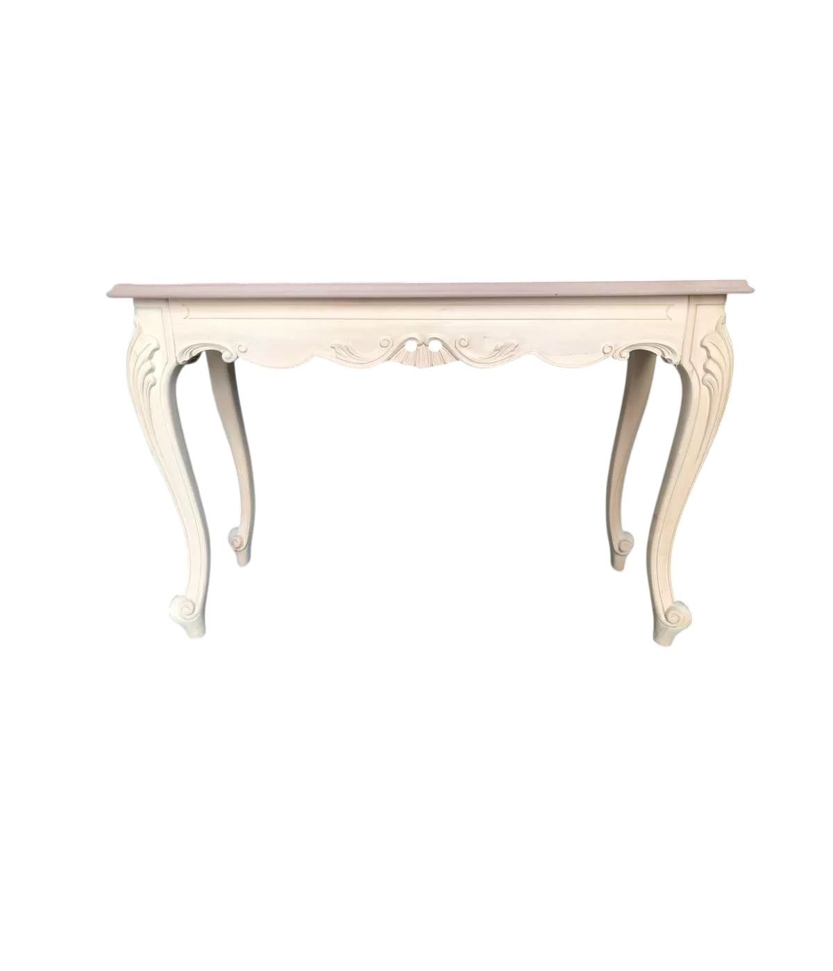 MOBILI 2G - Consolle classica barocco Legno grezzo 121x42x80 vista frontale