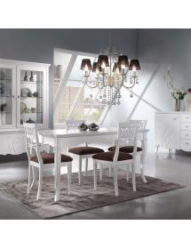 Tavolo allungabile classico legno inciso vari colori 160X85x79