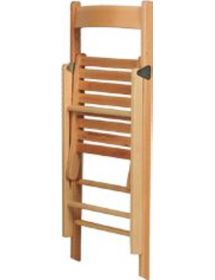 Set 2 sedie pieghevoli in legno tinta naturale 43x43x79