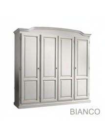 MOBILI 2G - ARMADIO SHABBY 4 PORTE SAGOMATO IN LEGNO VARI COLORI 205x55x197 VISTA FRONTALE