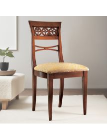 Sedia classica legno seduta imbottita vari colori 45x52x94
