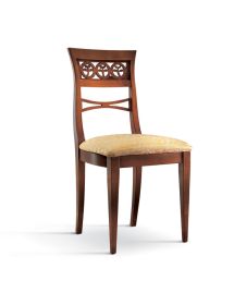 Sedia classica legno seduta imbottita vari colori 45x52x94