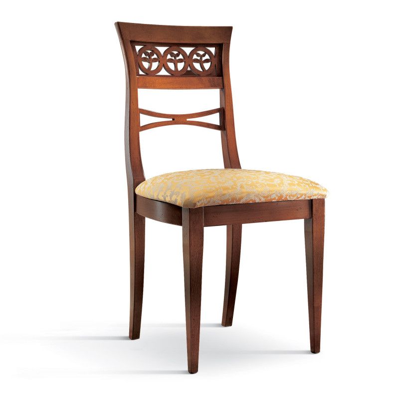 Sedia classica legno seduta imbottita vari colori 45x52x94