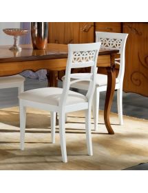 Sedia classica legno seduta imbottita vari colori 45x52x94