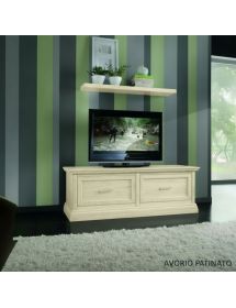 PARETE ATTREZZATA PORTA TV IN LEGNO LACCATO VARI COLORI L.128