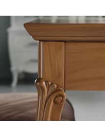 Set tavolo legno allungabile intaglio noce bassano con 4/6 sedie se...