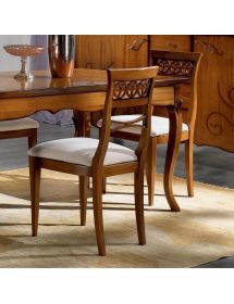 Set tavolo legno allungabile intaglio noce bassano con 4/6 sedie se...