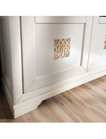 Soggiorno completo classico intagliato legno shabby chic bianco