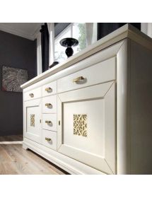 Soggiorno completo classico intagliato legno shabby chic bianco