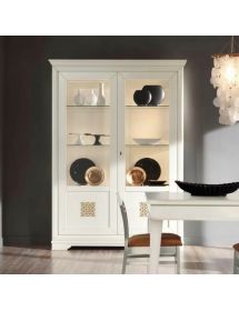 Soggiorno completo classico intagliato legno shabby chic bianco