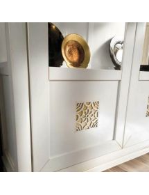 Soggiorno completo classico intagliato legno shabby chic bianco
