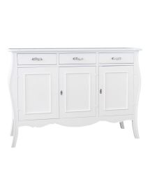 MADIA CREDENZA 3 PORTE IN LEGNO BIANCO OPACO L.151.P.50 H.105 (3088)
