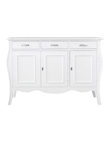 MADIA CREDENZA 3 PORTE IN LEGNO BIANCO OPACO L.151.P.50 H.105 (3088)