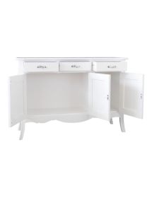 MADIA CREDENZA 3 PORTE IN LEGNO BIANCO OPACO L.151.P.50 H.105 (3088)