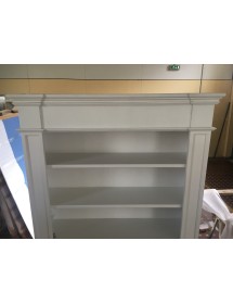 Libreria classica 2 porte 4 vani a giorno 140x40H.220cm bianco opaco VISTA FRONTALE