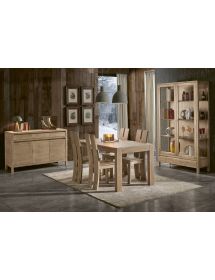 Vetrina 2 porte 1 cassetto legno massello di abete vari colori 125x45x210