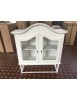 MOBILI 2G - CRISTALLIERA IN LEGNO 4 PORTE BIANCA SHABBY CHIC 104X43X219 VISTA ALZATA