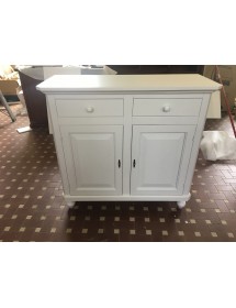 MOBILI 2G - CRISTALLIERA IN LEGNO 4 PORTE BIANCA SHABBY CHIC 104X43X219 VISTA BASE