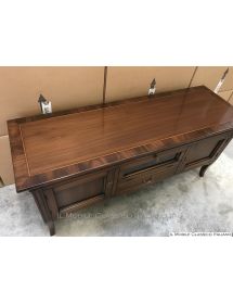 PORTA TV IN LEGNO MASSELLO CON INTARSI FINITURA BASSANO 140x45x62