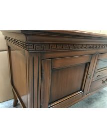 PORTA TV IN LEGNO MASSELLO CON INTARSI FINITURA BASSANO 140x45x62