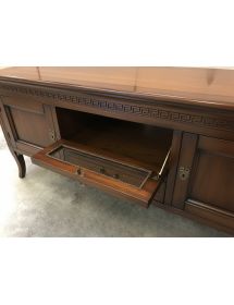 PORTA TV IN LEGNO MASSELLO CON INTARSI FINITURA BASSANO 140x45x62