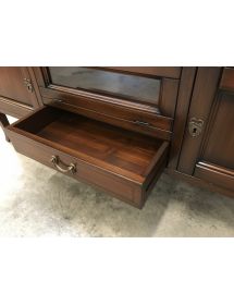 PORTA TV IN LEGNO MASSELLO CON INTARSI FINITURA BASSANO 140x45x62