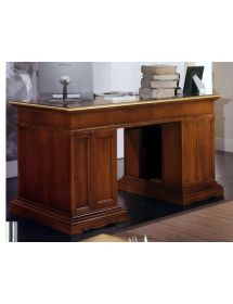 SCRIVANIA PORTA PC 6 CASSETTI LEGNO BASSANO PROFILO FOGLIA ORO 160X80X85