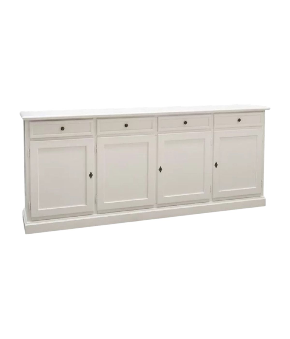 MADIA CREDENZA ARTE POVERA 4 PORTE LEGNO BIANCO 205X42X86 (1380)