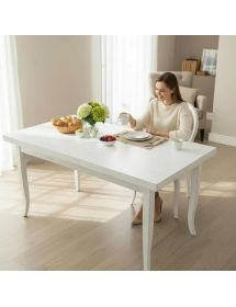 Tavolo rettangolare allungabile legno bianco100X70 (1023)