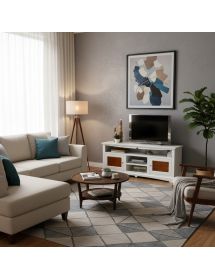 Mobile porta tv goccia legno shabby bianco noce 170x46x69