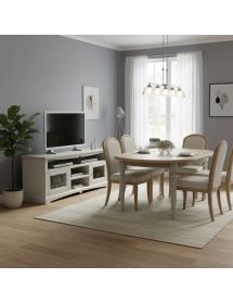 Mobile porta tv goccia legno shabby grigio patinato 170x46x69